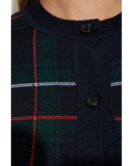 Alexander McQueen Blue Checked Cardigan