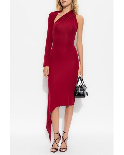 Courreges Red Asymmetrical Dress