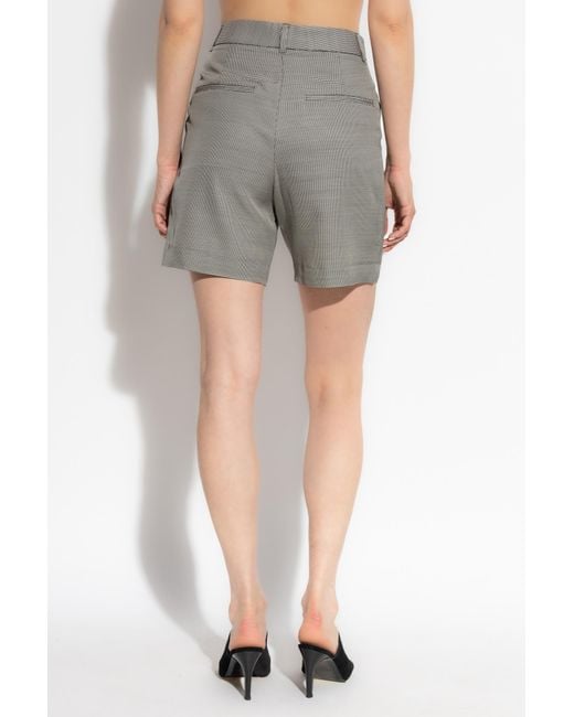 Anine Bing Gray Houndstooth Pattern Shorts