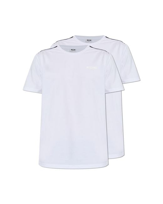 Moschino White 2-Pack Of T-Shirts From The 'Active' Line for men