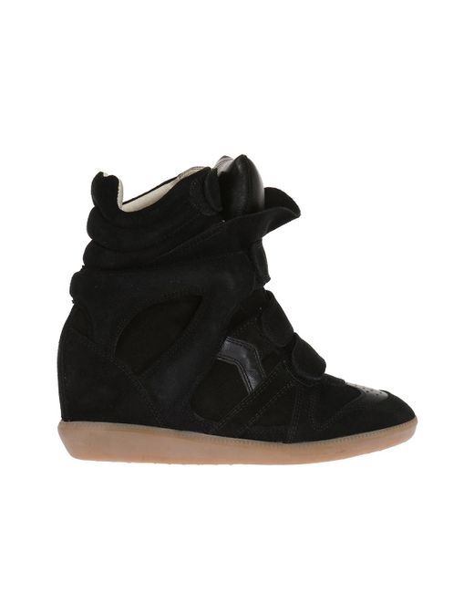 Isabel Marant Black Suede Bekett Wedge Sneakers - Save 50% - Lyst