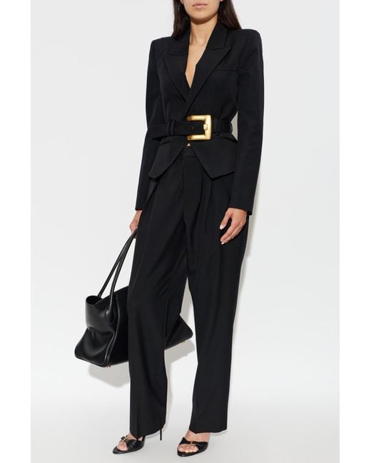 Balmain Black Wool Trousers