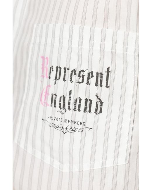 Represent White Shirt With Stripe Pattern for men