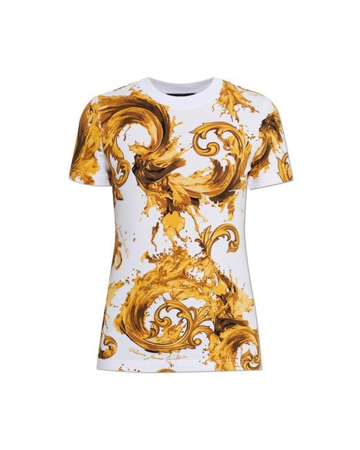 Versace Jeans Couture Metallic T-Shirt With 'Barocco' Pattern
