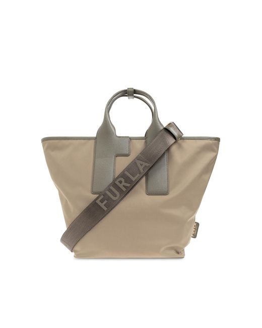 Furla Green Handbag Piuma Large Type Shopper