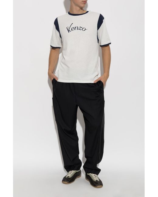 KENZO White T-Shirt With Logo for men