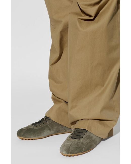 Tod's Green Suede Sports Shoes "T-Marathon" for men