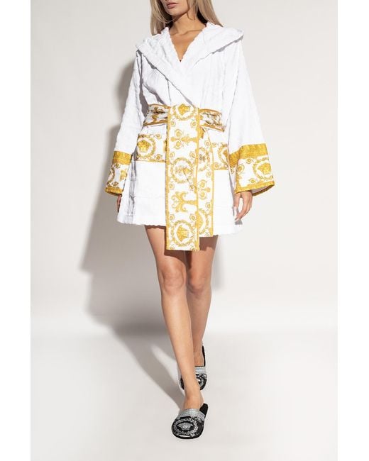 Versace White Baroque Slides