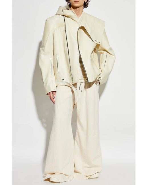 Rick Owens Natural Leather Jacket Stooges for men