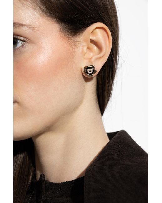 Ferragamo Black Brass Earrings