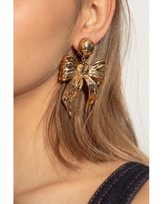 Dolce & Gabbana Metallic Bow-Shaped Clip-On Earrings