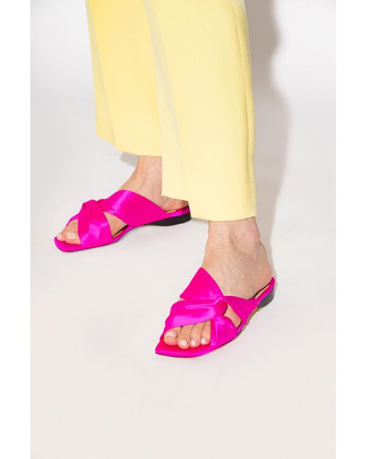 Jimmy Choo 'narisa' Satin Slides in Pink | Lyst