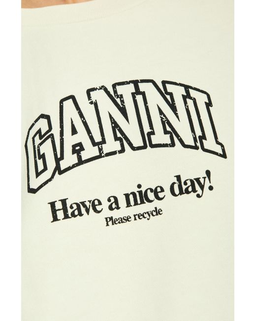 Ganni White Sweatshirt With Logo,