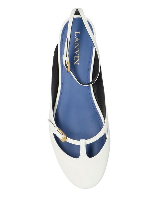 Lanvin White 'Mary-Jane' Ballet Flats