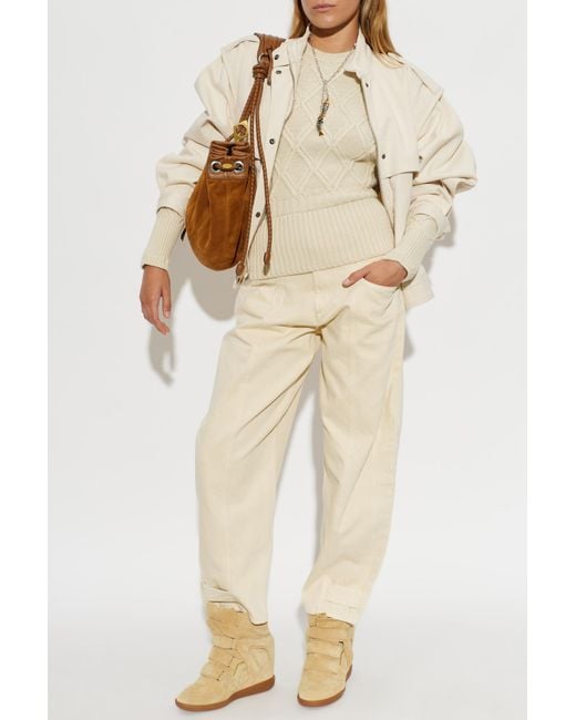 Isabel Marant White Wool Sweater "Holly"