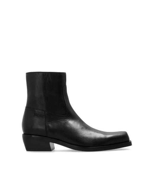 Versace Black Heeled Ankle Boots for men