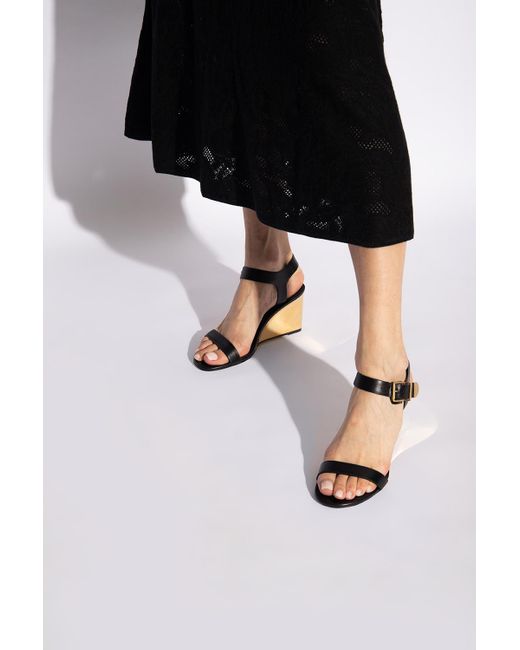 Chloé Black 'rebecca' Wedge Sandals,
