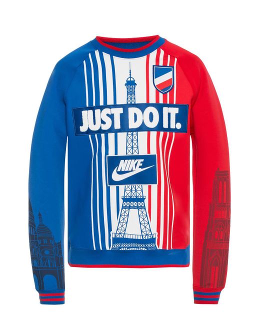 Nike Blue City Pack Paris Cotton Blend Sweatshirt for men