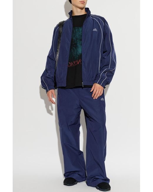 Balenciaga Blue Jacket With Logo for men