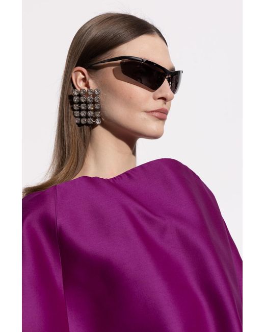 Balenciaga Black 'Boomerang Cat' Sunglasses