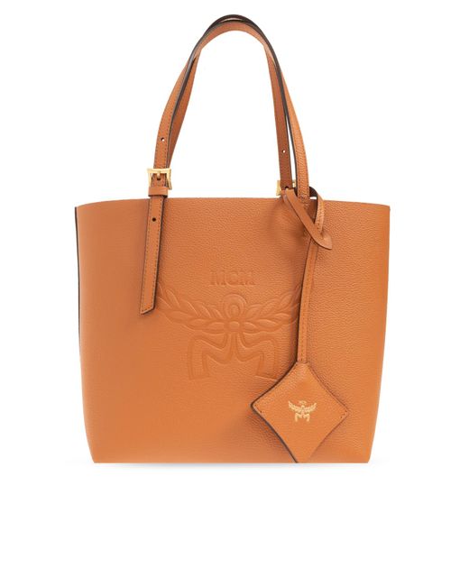 MCM Orange 'himmel' Shopper Bag,