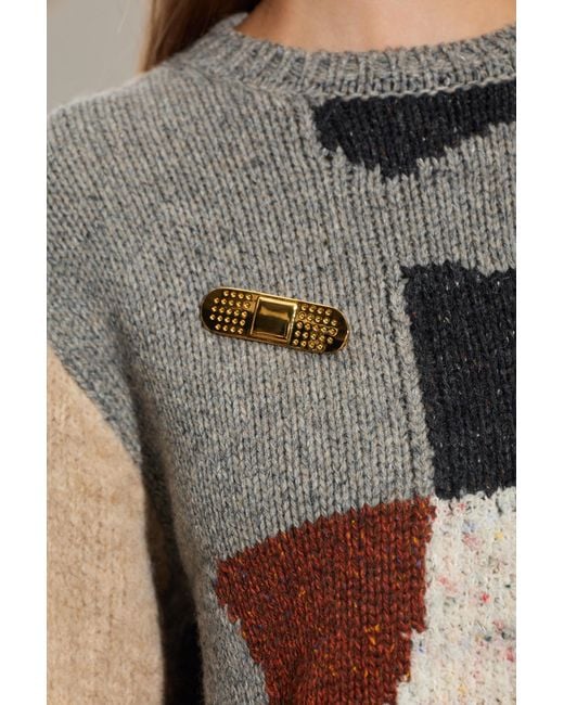 Moschino Metallic Brass Pin