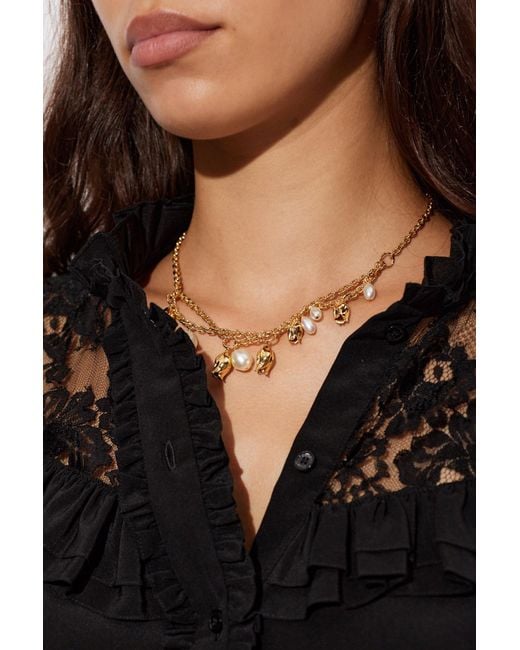 Chloé Metallic "Tulip" Necklace