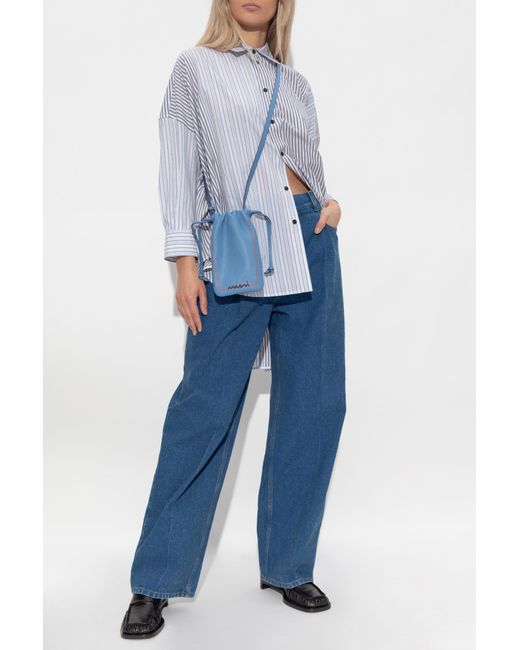 Marni Gray Shirt With Stripe Pattern