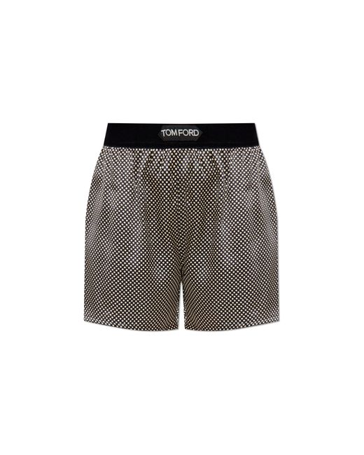 Tom Ford Pattern Tom Ford Silk Shorts With Polka Dot Pattern in Gray | Lyst