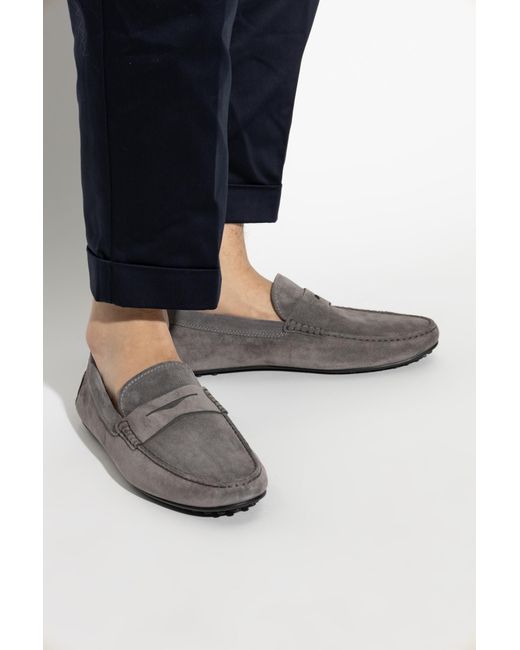 Tod's Gray Suede Loafers for men