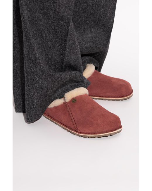 Birkenstock Red Zermatt Premium Suede Shoes