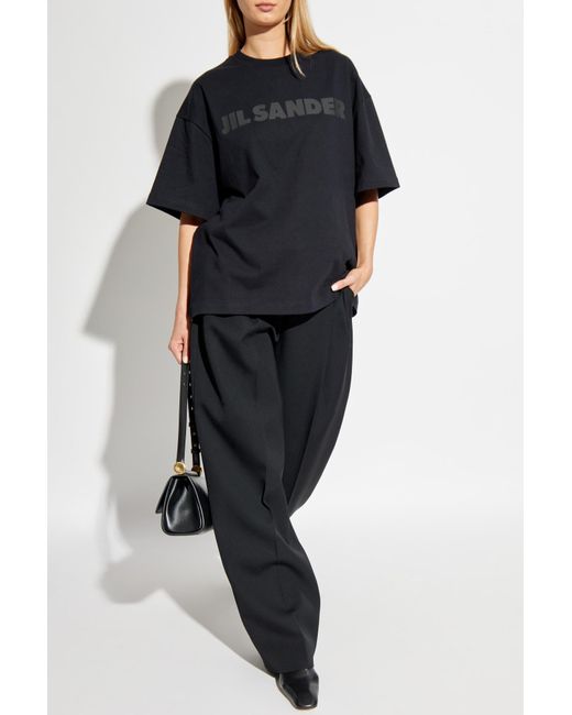 Jil Sander Black T-Shirt With Logo