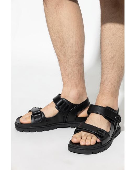 COACH Black Sandals With Logo for men