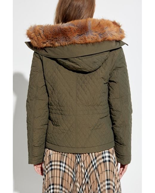 Burberry Green Jacket With Detachable Collar