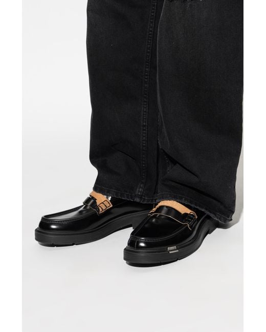 Maison Margiela Black Leather Loafers for men