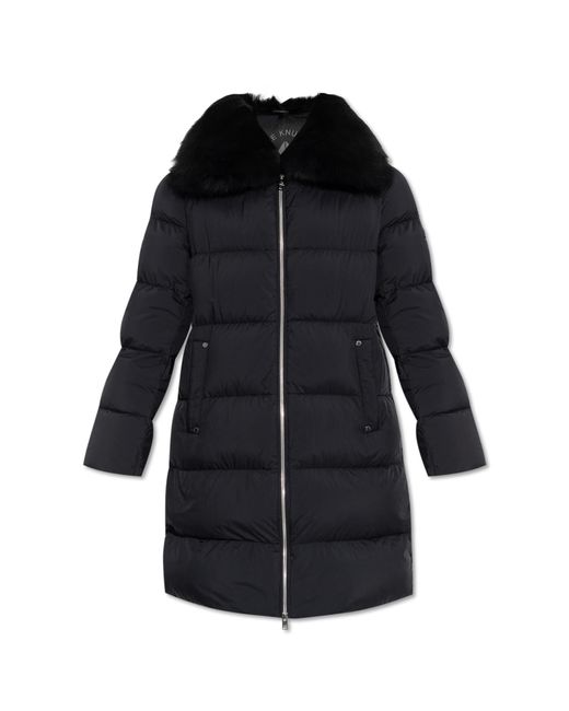 Moose Knuckles Black Long Down Coat 'Belle Dune'