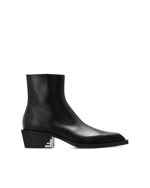 Fendi Black Heeled Ankle Boots for men