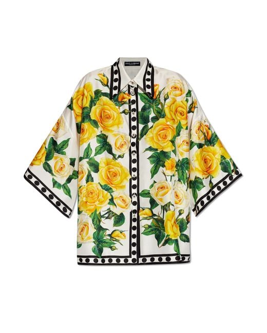 Dolce & Gabbana Multicolor Shirt With Floral Motif,