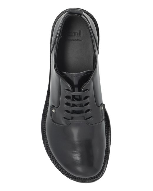 AMI Black Leather Shoes for men