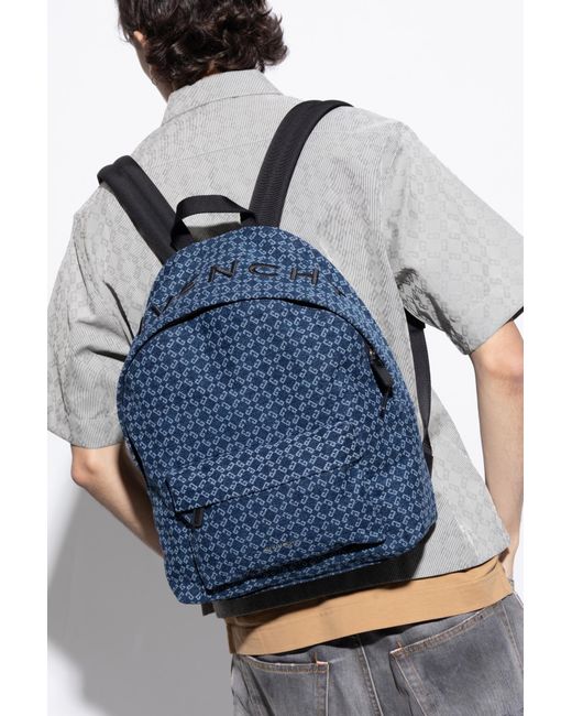 Givenchy Blue Backpack With Monogram for men