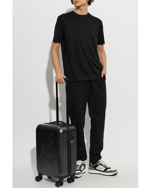 EA7 Black Sweatpants With Printed Logo for men