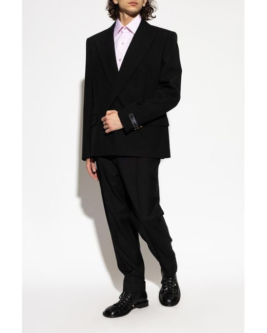 Balmain Black Double-Breasted Blazer With Double Vent for men