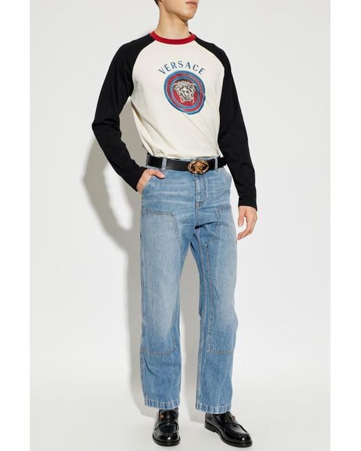 Versace Blue Long Sleeve T-Shirt for men