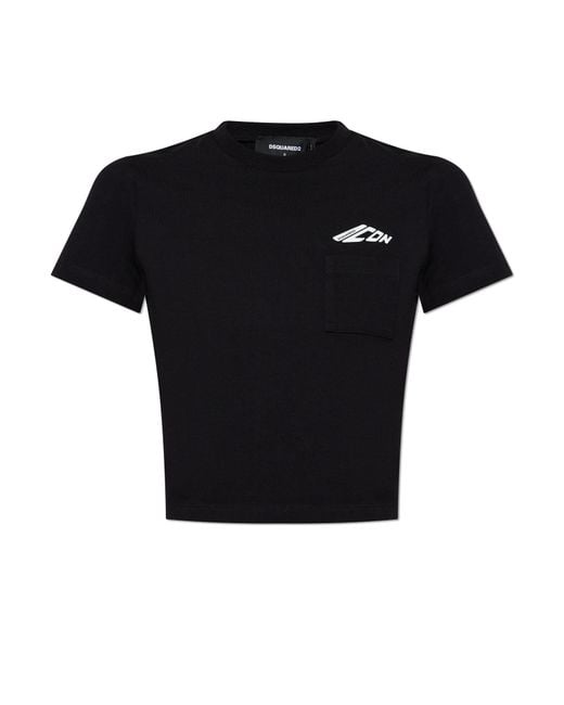 DSquared² Black T-Shirt With Logo