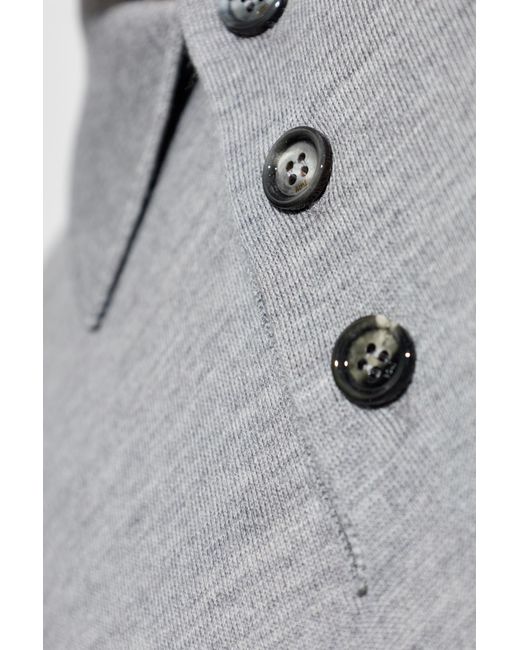 AMI Gray Wool Polo for men