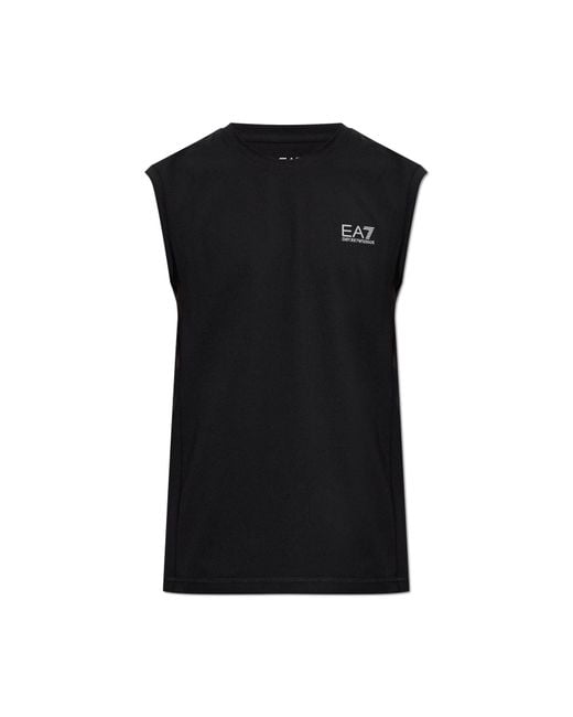 EA7 Black Sleeveless T-Shirt for men