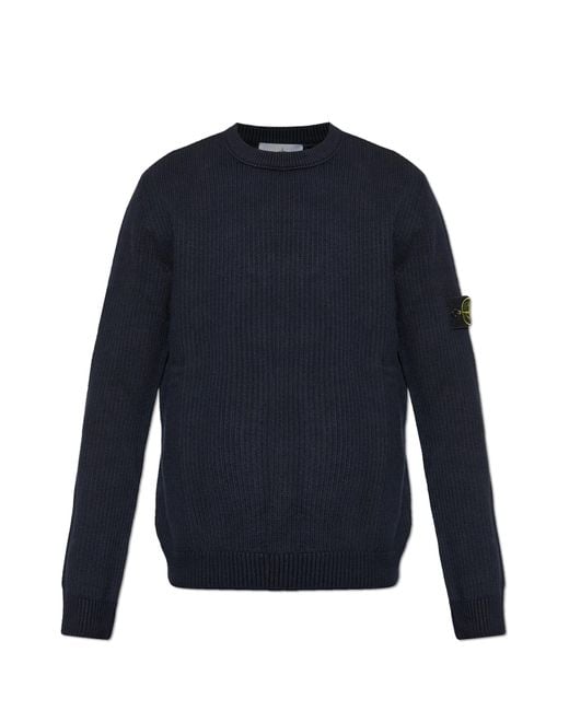 Stone Island Blue Jacket With Logo Patch for men