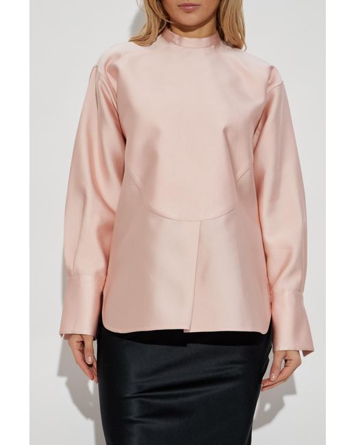 Jil Sander Pink Top With A Silk Finish