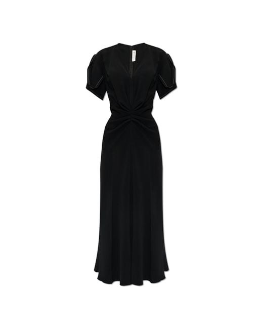 Victoria Beckham Black V-Neck Dress