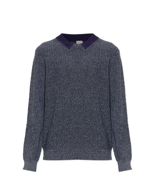 Paul Smith Blue Wool Sweater With A Crew Neck for men